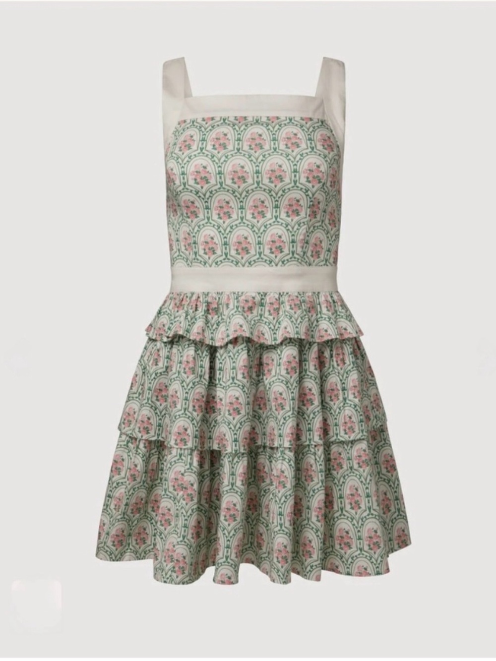 Rachel Parcell Pink & Green Floral Tiered Mini Dress - Picture 4 of 4